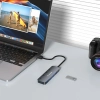 WOZINSKY Hub rozdzielacz 4x USB-A z włącznikami aluminiowy - szary