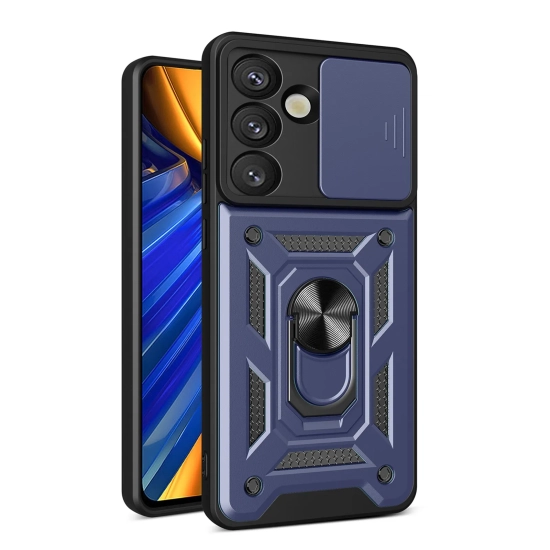 HURTEL Etui pancerne z osłoną aparatu ringiem do Samsung Galaxy S25 Hybrid