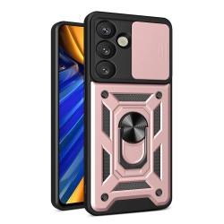 HURTEL Etui pancerne z osłoną aparatu ringiem do Samsung Galaxy S25 Hybrid