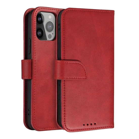 HURTEL Etui ochronne z klapką do Samsung Galaxy S25+ Magnet Case - czerwone