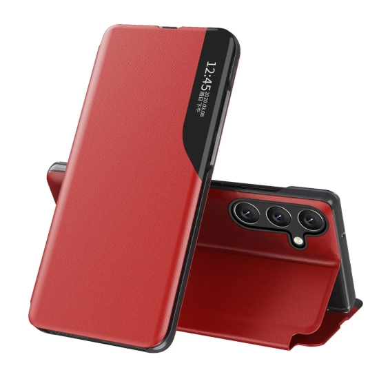 HURTEL Etui z klapką i podstawką do Samsung Galaxy S24 FE Eco Leather View