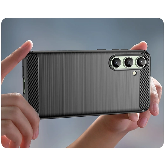HURTEL Etui silikonowe do Samsung Galaxy S24 FE Carbon Case - czarny