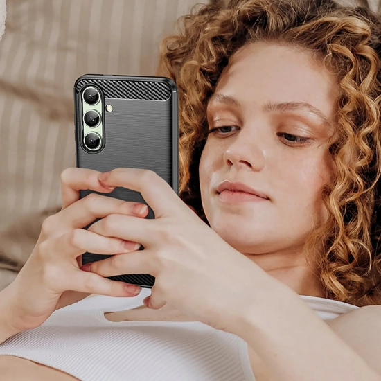 HURTEL Etui silikonowe do Samsung Galaxy S24 FE Carbon Case - czarny