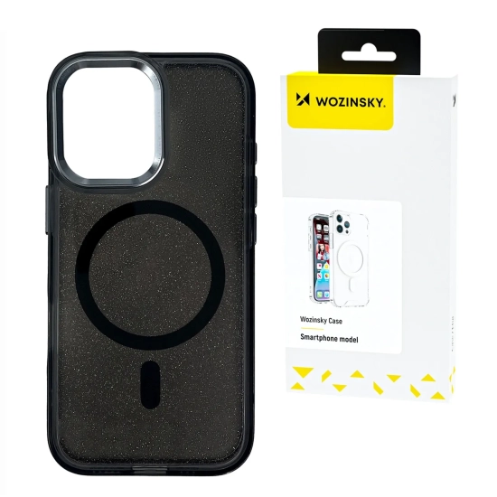 WOZINSKY Etui na Samsung Galaxy S25+ Glitter Case z Mag Safe - czarne z