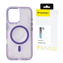 WOZINSKY Etui na Samsung Galaxy S25+ Glitter Case z Mag Safe - fioletowe z