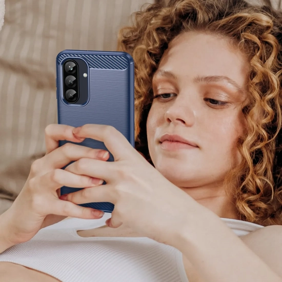 HURTEL Etui silikonowe na Samsung Galaxy A26 Carbon Case - niebieskie