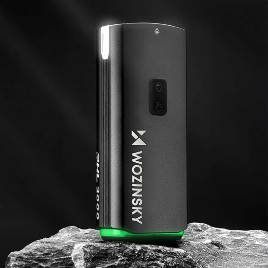 WOZINSKY Lampka rowerowa przednia z kablem USB-C 3000 lm - czarna