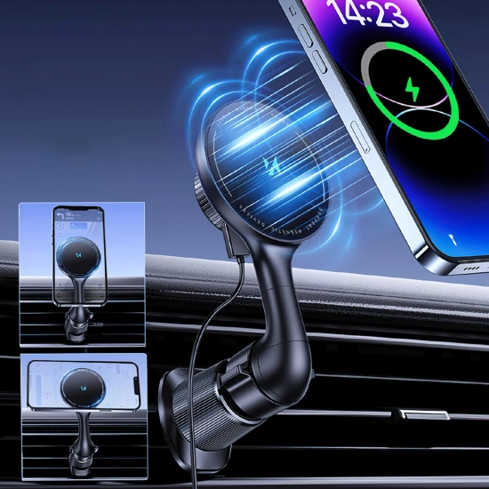 WOZINSKY Uchwyt samochodowy z ładowarką indukcyjną do telefonu na kratkę