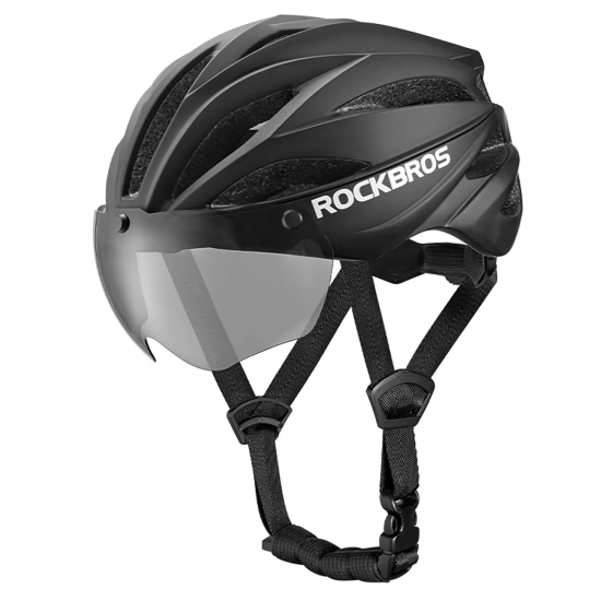ROCKBROS Kask rowerowy z szybką odpinanymi okularami z filtrem UV unisex