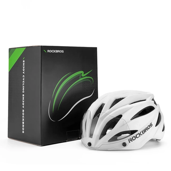ROCKBROS Kask rowerowy z szybką odpinanymi okularami z filtrem UV unisex