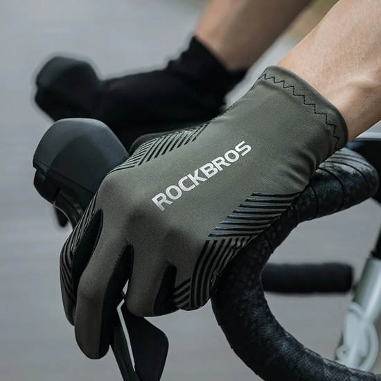 ROCKBROS Rękawiczki rowerowe amortyzujące pełne rozmiar XL - czarne