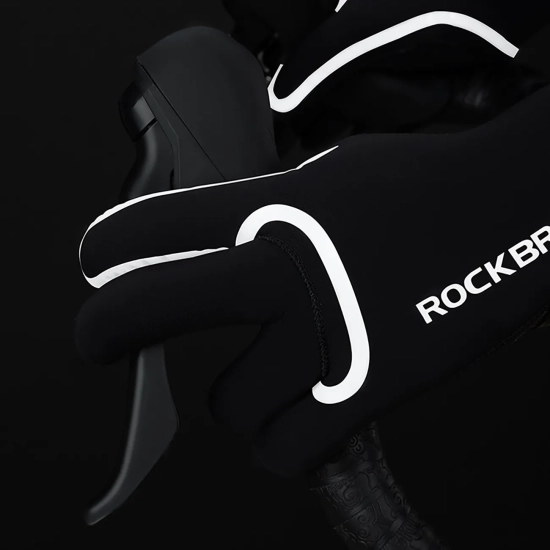 ROCKBROS Rękawiczki rowerowe pełne wodoodporne rozmiar S/M - czarne