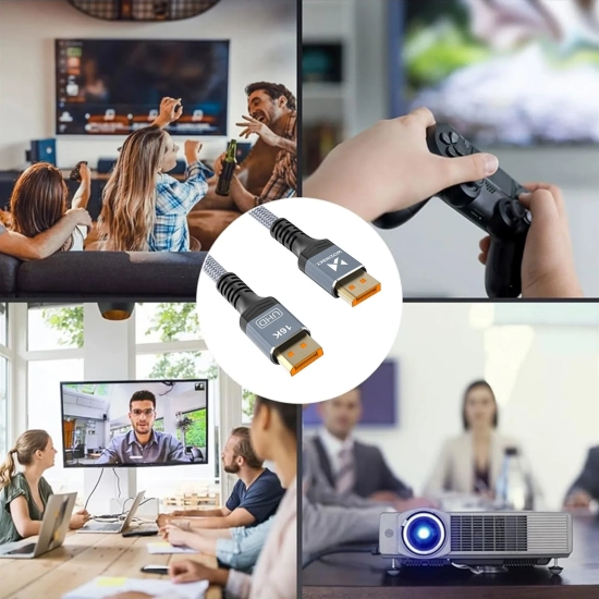 WOZINSKY Kabel przewód DisplayPort z ceryfikatem VESA 80 Gb/s 16K HDR HDCP