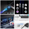 WOZINSKY Kabel przewód USB-C Thunderbolt 4 240W 2m 4K - czarny
