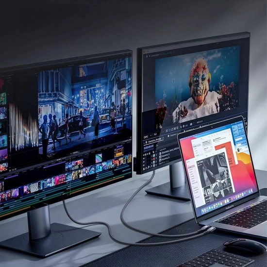WOZINSKY Kabel przewód USB-C Thunderbolt 4 240W 2m 4K - czarny