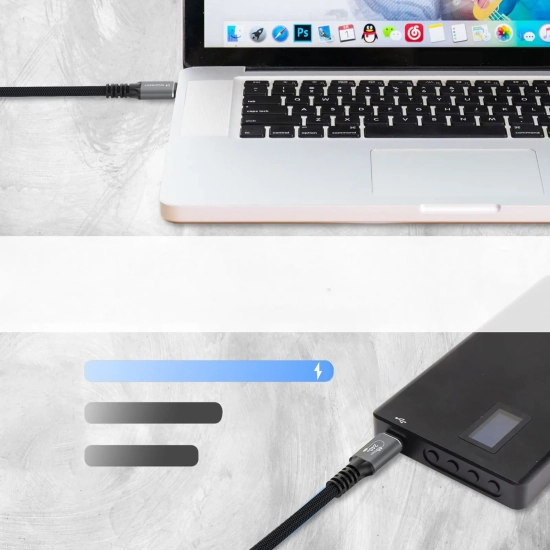 WOZINSKY Kabel przewód USB-C Thunderbolt 4 240W 2m 4K - czarny