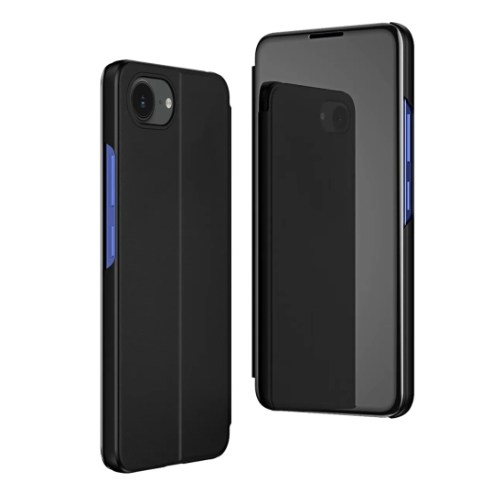 HURTEL Etui pokrowiec z klapką na iPhone 16e Clear View Case - czarny