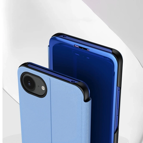 HURTEL Etui pokrowiec z klapką na iPhone 16e Clear View Case - niebieski