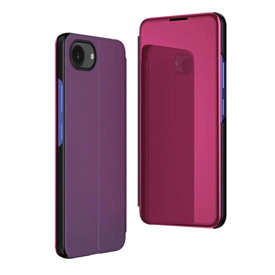 HURTEL Etui pokrowiec z klapką na iPhone 16e Clear View Case - różowy