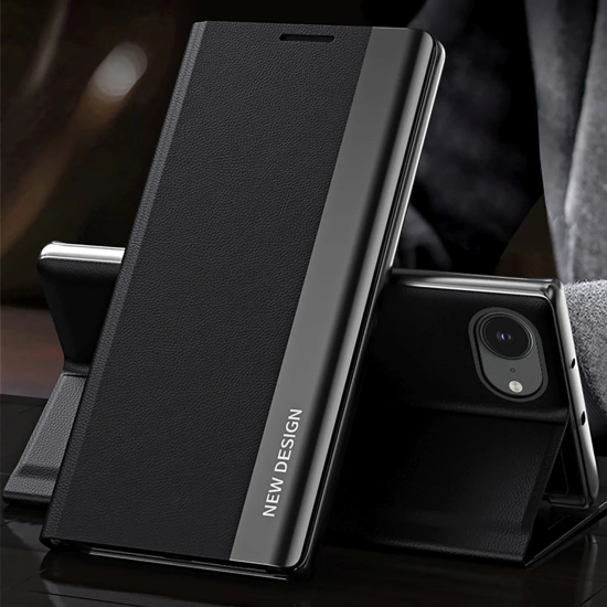 HURTEL Etui z klapką podstawką na iPhone 16e Sleep Case Pro - czarne