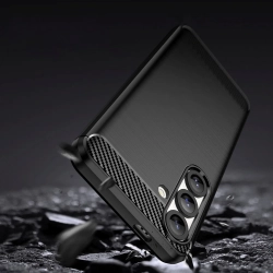 HURTEL Etui silikonowe na Samsung Galaxy S25 Edge Carbon Case - czarne