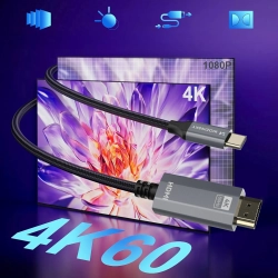 WOZINSKY Kabel przewód USB-C - HDMI 4K 60Hz 1.8m - czarny