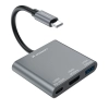 WOZINSKY Hub rozdzielacz USB-C na USB-C USB-A HDMI PD 10 Gb/s 4K - szary