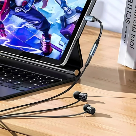 WOZINSKY Adapter przejściówka USB-C - mini jack 3.5mm - czarny