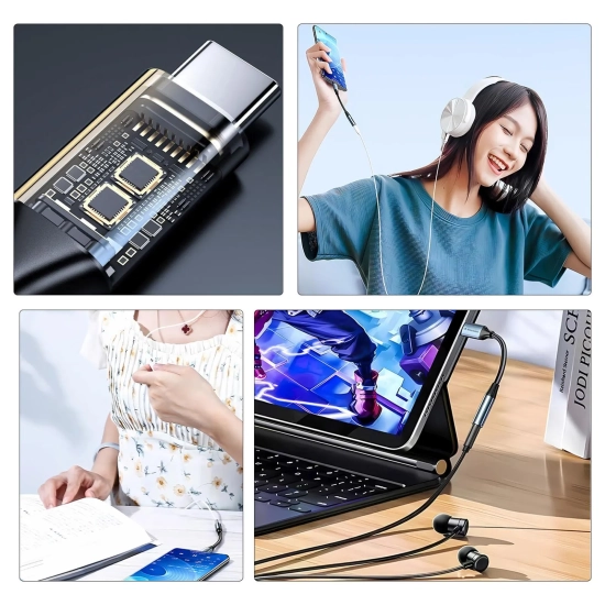 WOZINSKY Adapter przejściówka USB-C - mini jack 3.5mm - czarny