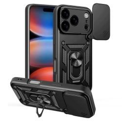 HURTEL Etui pancerne z podstawką i osłoną aparatu na iPhone 17 Pro Hybrid