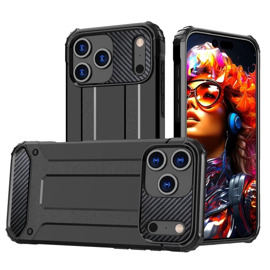 HURTEL Etui pancerne na iPhone 17 Pro Hybrid Armor - czarne