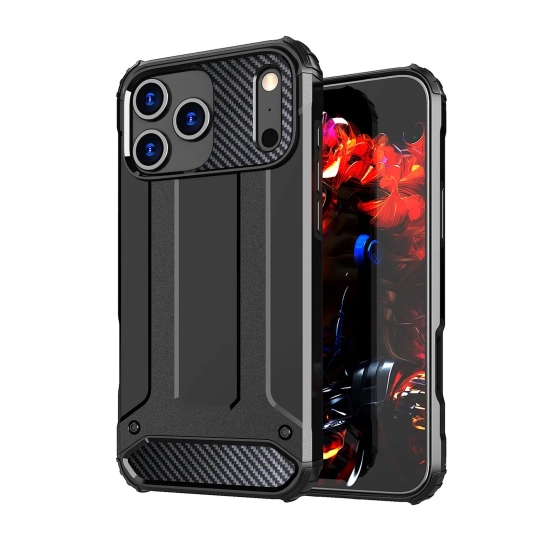 HURTEL Etui pancerne na iPhone 17 Pro Hybrid Armor - czarne