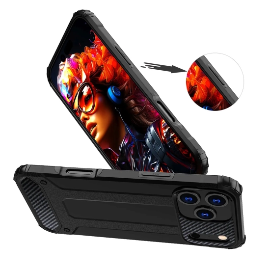 HURTEL Etui pancerne na iPhone 17 Pro Hybrid Armor - czarne