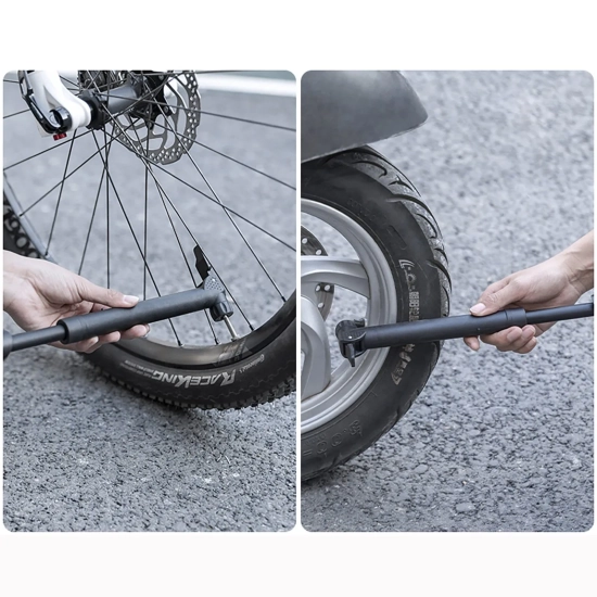 WOZINSKY Pompka rowerowa ręczna kompaktowa 80 PSI 5.5 bar - czarna