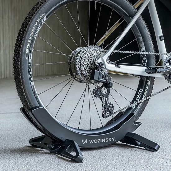 WOZINSKY Stojak rowerowy serwisowy stabilny na koło roweru 3-8 cm - czarny