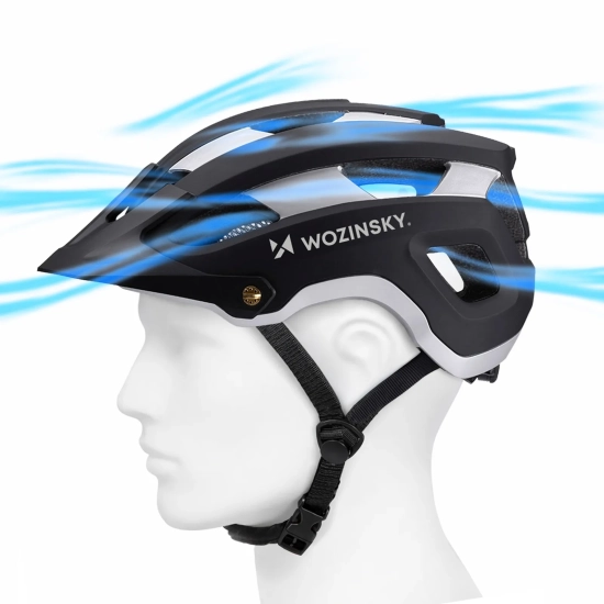 WOZINSKY Kask rowerowy MTB z odpinanym daszkiem lekki 57-62 cm