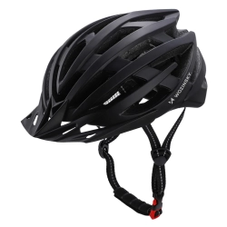 WOZINSKY Kask rowerowy MTB z odpinanym daszkiem tylną lampką USB 57-62 cm