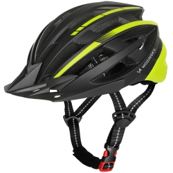 WOZINSKY Kask rowerowy MTB z odpinanym daszkiem tylną lampką USB 57-62 cm