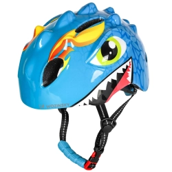 WOZINSKY Kask rowerowy dziecięcy lekki 50-54 cm - niebieski smok