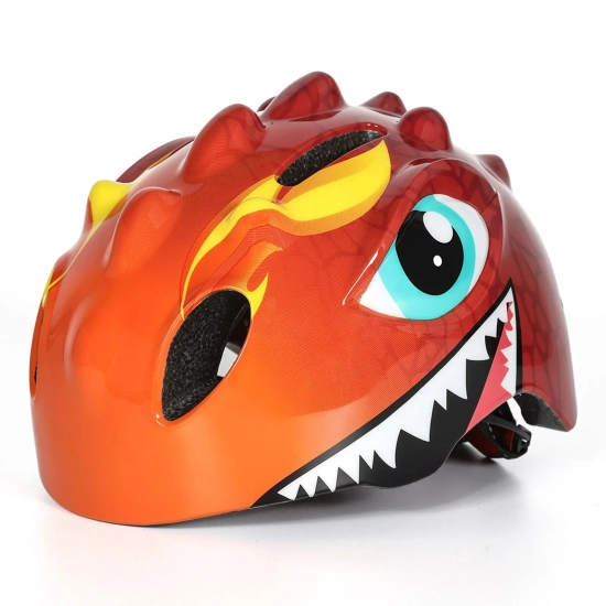 WOZINSKY Kask rowerowy dziecięcy lekki 50-54 cm - czerwony smok