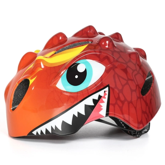 WOZINSKY Kask rowerowy dziecięcy lekki 50-54 cm - czerwony smok