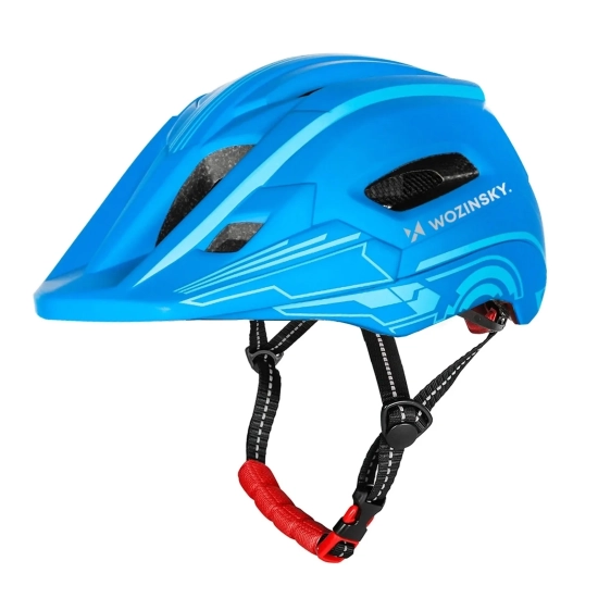 WOZINSKY Kask rowerowy fullface dziecięcy z tylną lampką USB 52-56 cm