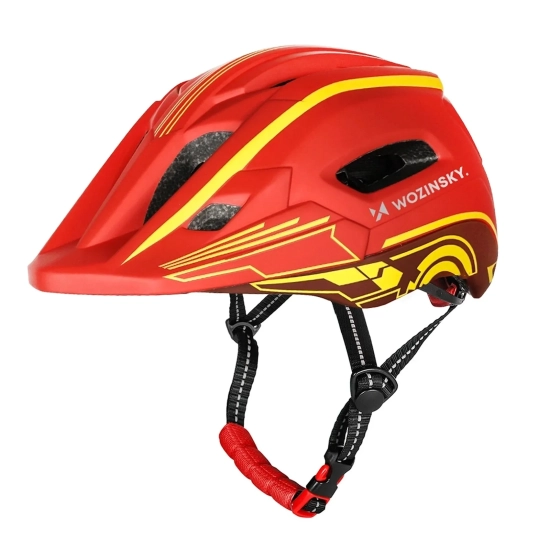 WOZINSKY Kask rowerowy fullface dziecięcy z tylną lampką USB 52-56 cm