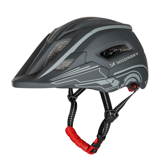 WOZINSKY Kask rowerowy fullface dziecięcy z tylną lampką USB 52-56 cm