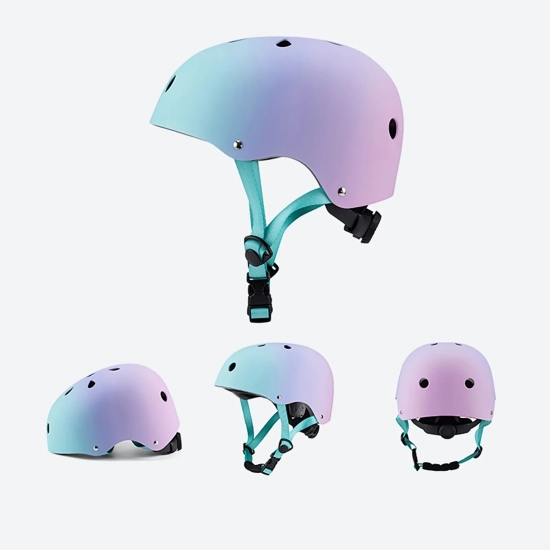 WOZINSKY Kask rowerowy BMX hulajnoga 48-52 cm - gradient różowy