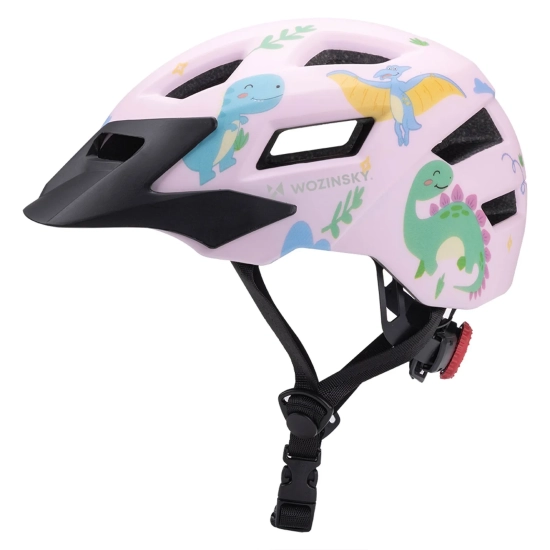 WOZINSKY Kask rowerowy dziecięcy MTB z odpinanym daszkiem 48-52 cm - różowy