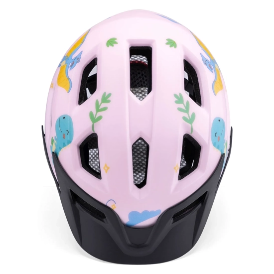 WOZINSKY Kask rowerowy dziecięcy MTB z odpinanym daszkiem 48-52 cm - różowy