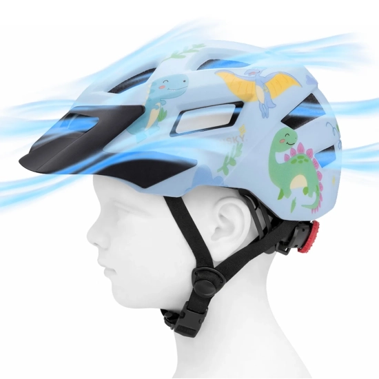 WOZINSKY Kask rowerowy dziecięcy MTB z odpinanym daszkiem 48-52 cm