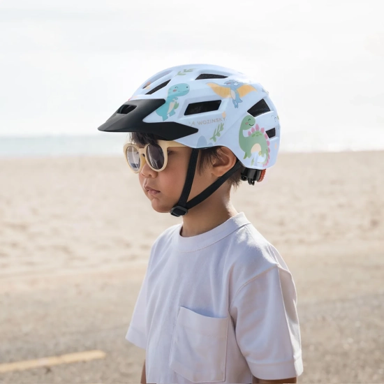 WOZINSKY Kask rowerowy dziecięcy MTB z odpinanym daszkiem 52-56 cm