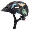 WOZINSKY Kask rowerowy dziecięcy MTB z odpinanym daszkiem 52-56 cm - czarny